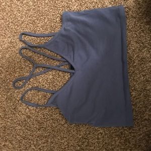 Very short crop top w connected choker